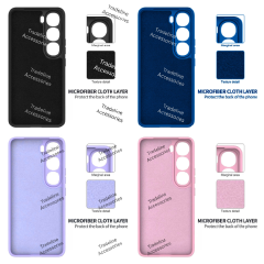 Vivo V40 Lite ,Y21d/Y31 5G Original Liquid Silicone Phone Case/Cover in Black,Blue ,Pink and Light Purple(Lilac)