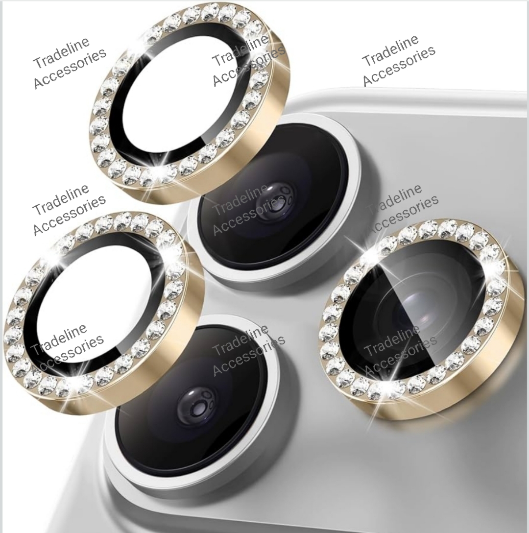 Iphone 11,12,13, 14,15,16,17 (Pro,Pro Max,Air,E) Metal Ring Camera Lens Protector available in Plain and shiny/diamond/glitters(Black,Silver,Gold ,orange and diaomond )