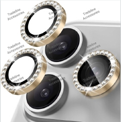 Iphone 11,12,13, 14,15,16,17 (Pro,Pro Max,Air,E) Metal Ring Camera Lens Protector available in Plain and shiny/diamond/glitters(Black,Silver,Gold ,orange and diaomond )
