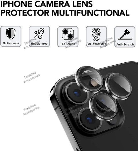 Iphone 11,12,13, 14,15,16,17 (Pro,Pro Max,Air,E) Metal Ring Camera Lens Protector available in Plain and shiny/diamond/glitters(Black,Silver,Gold ,orange and diaomond )