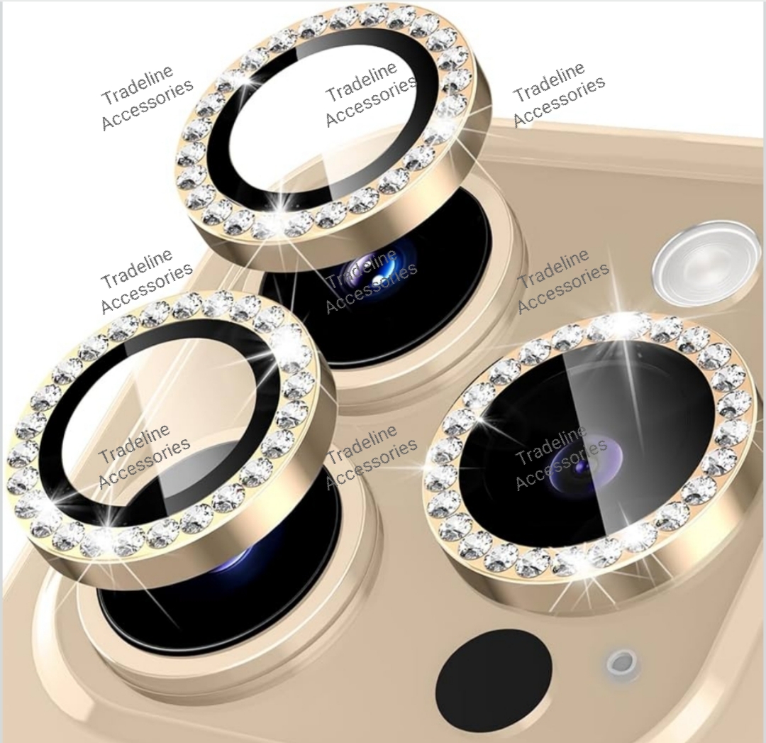 Iphone 11,12,13, 14,15,16,17 (Pro,Pro Max,Air,E) Metal Ring Camera Lens Protector available in Plain and shiny/diamond/glitters(Black,Silver,Gold ,orange and diaomond )