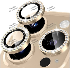 Iphone 11,12,13, 14,15,16,17 (Pro,Pro Max,Air,E) Metal Ring Camera Lens Protector available in Plain and shiny/diamond/glitters(Black,Silver,Gold ,orange and diaomond )