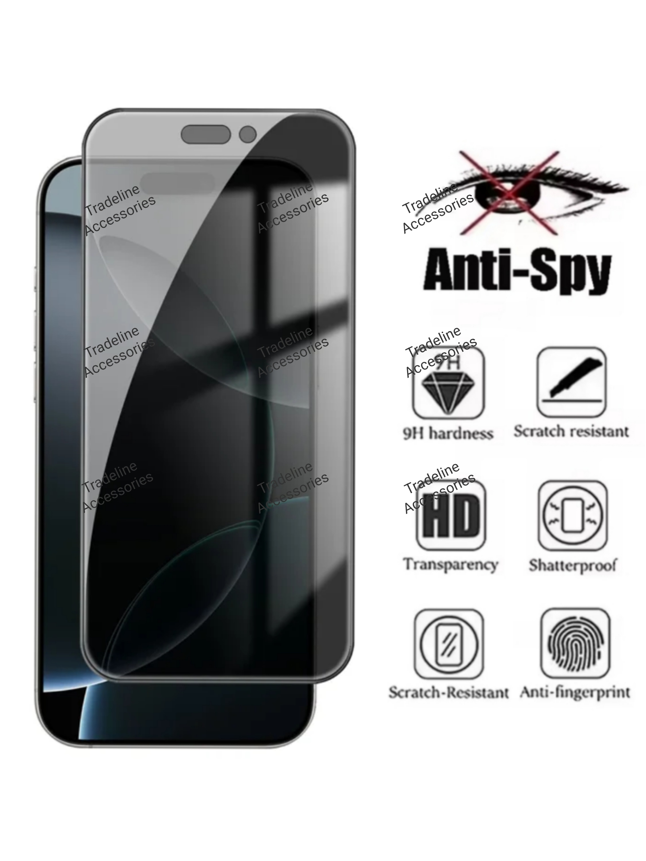 Iphone 17,16,15,14,13,12,11,Xs Max,XR,X,7/8,6(Pro,Pro Max,Plus,Mini,Air) Premium/OG(Hard) Privacy Anti Spy Screen Protector