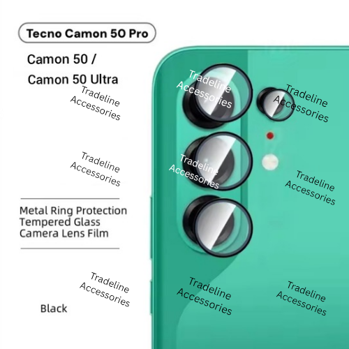 Tecno Camon 40/ 40 Pro ,Camon 50/50 Pro/50 Ultra (Black,Silver,Gold) Metal Ring Camera Lens Protector