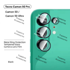 Tecno Camon 40/ 40 Pro ,Camon 50/50 Pro/50 Ultra (Black,Silver,Gold) Metal Ring Camera Lens Protector