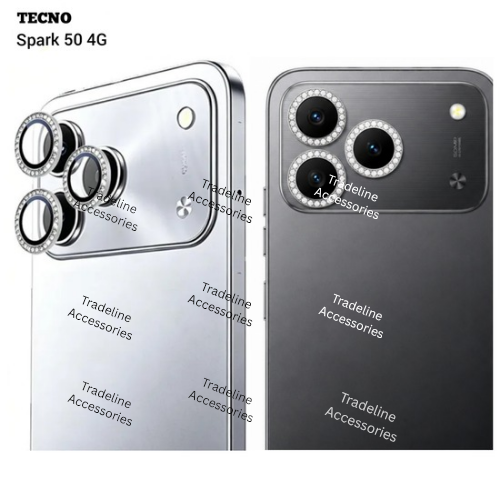 Tecno Spark 50,Spark 40 ,Spark Slim Metal ring  Camera lens protector available in black, silver and shiny diamond/Glitters