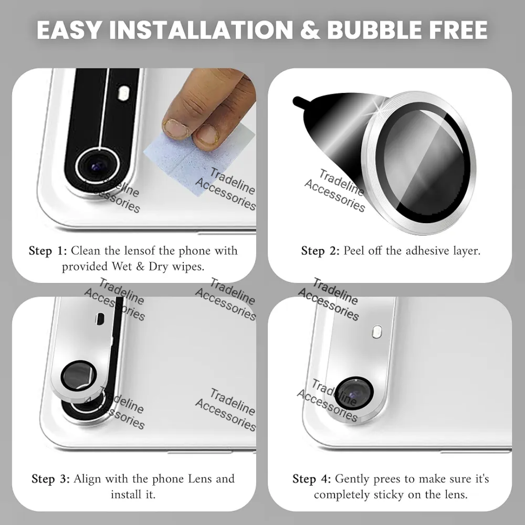 Tecno Spark 50,Spark 40 ,Spark Slim Metal ring  Camera lens protector available in black, silver and shiny diamond/Glitters