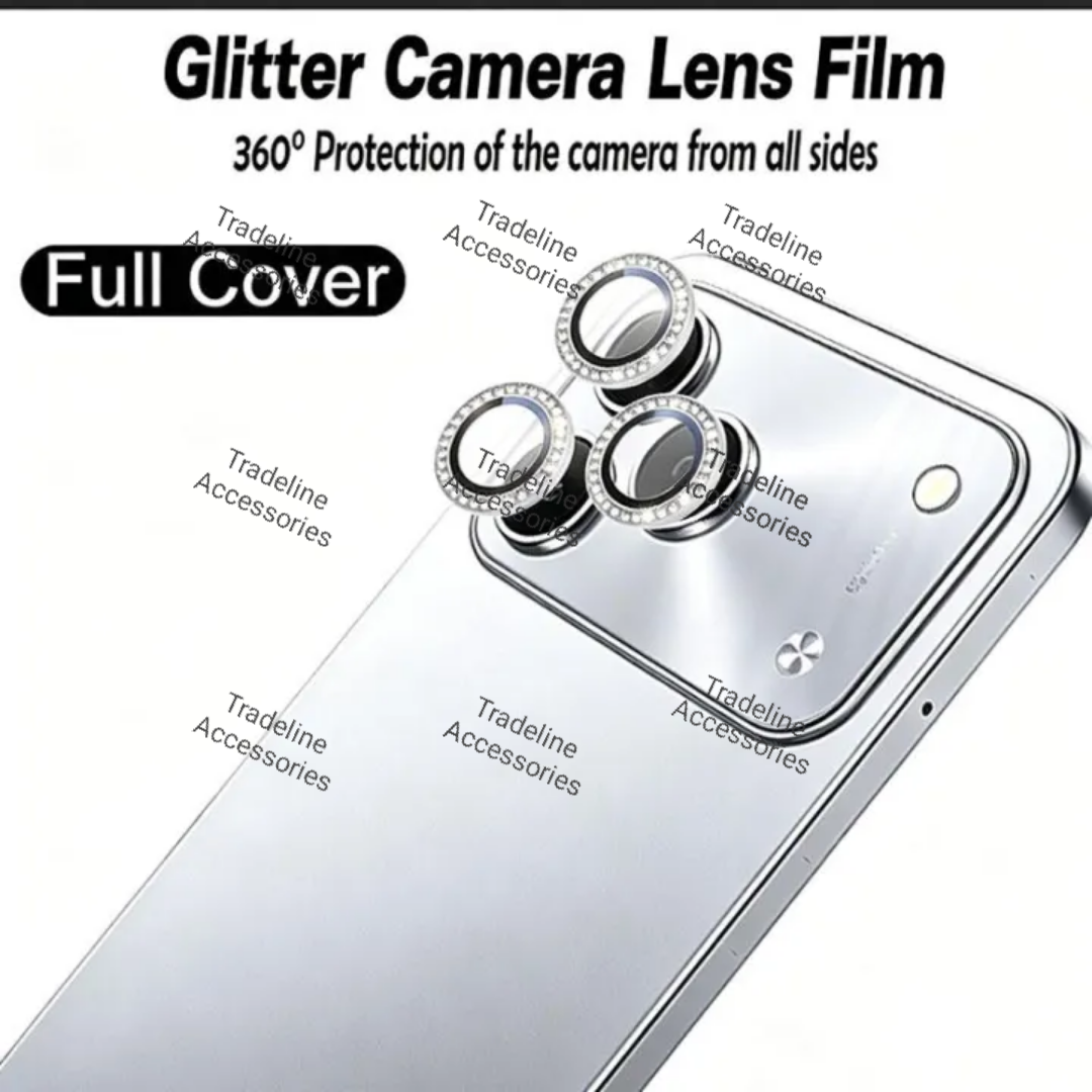 Tecno Spark 50,Spark 40 ,Spark Slim Metal ring  Camera lens protector available in black, silver and shiny diamond/Glitters