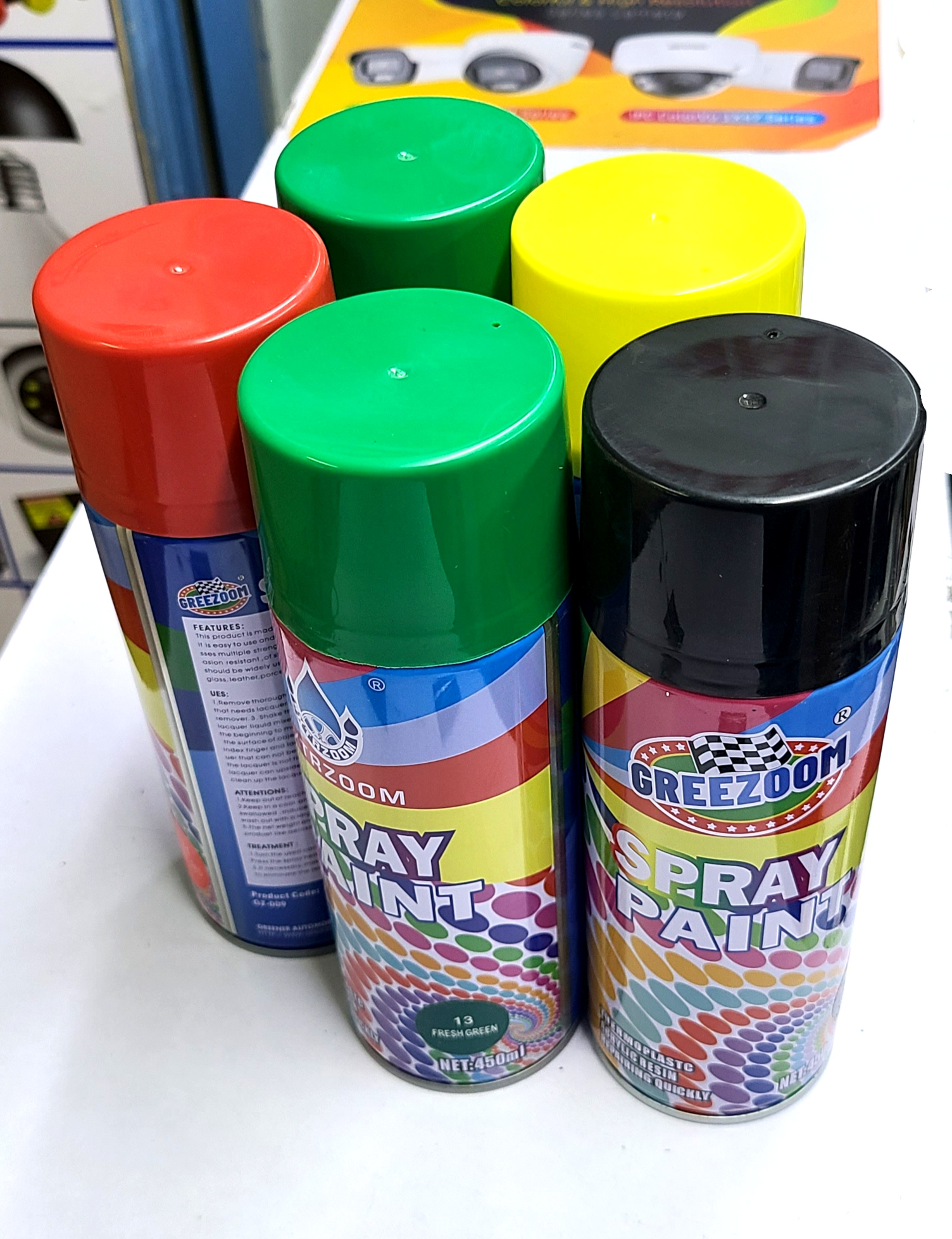 Greezoom Spray Paint Aerosol – Vibrant Colours in 450ml Cans