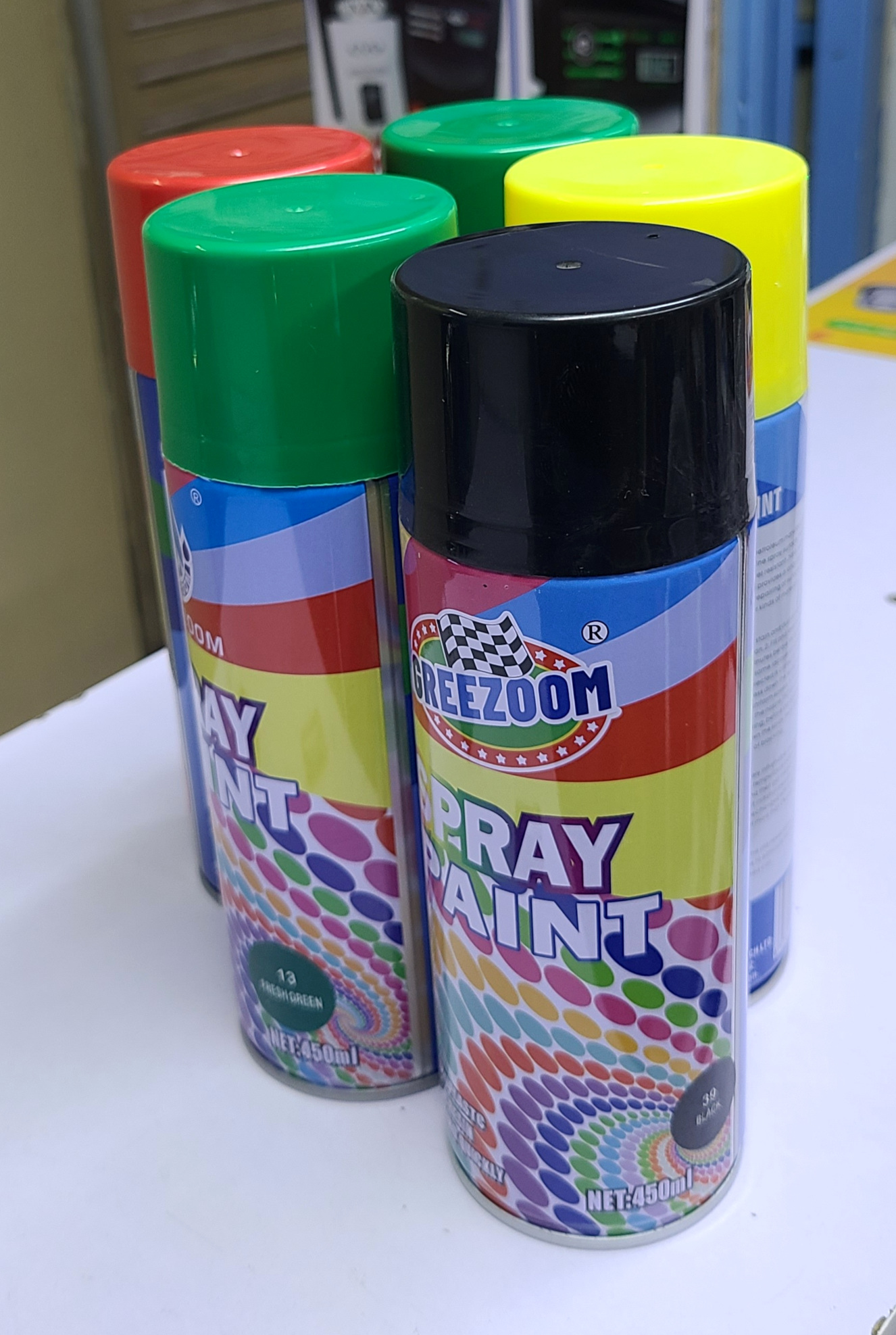 Greezoom Spray Paint Aerosol – Vibrant Colours in 450ml Cans