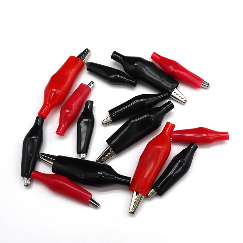 Insulated Crocodile Alligator Clips Black Red Electrical Test Connectors Alligator Clamps