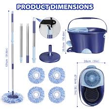 Magic Spin Mop Set: Mop and Bucket with Wringer Set