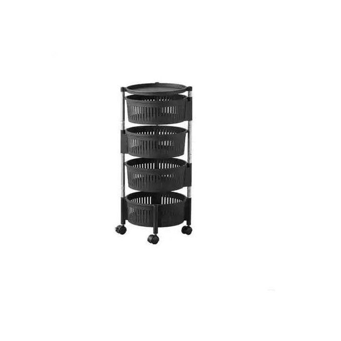 Plastic Fruit Rack:4 Tier :Multipurpose Kitchen Storage: Stand Vegetable Organizer: Basket Shelf for Fruits, Snacks or Grocery Storage : Durable: Space Saving: Home Organizer