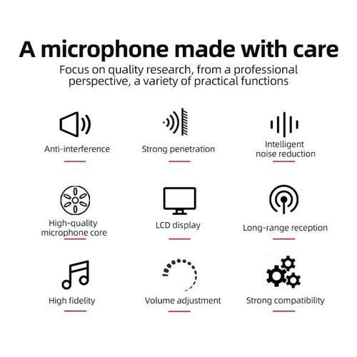 vexiSeek 4-Channel Professional Wireless Microphone System with Charger – Rechargeable Karaoke Mic Set for Meetings, Parties, Church, DJ, Wedding, Family KTV