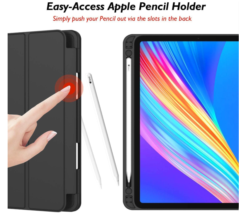 Infinix XPad 11 Inch Smart Magnetic Tri Fold Tablet Cover Case – Slim Shockproof Stand Leather Folio with Auto Sleep Wake, Black