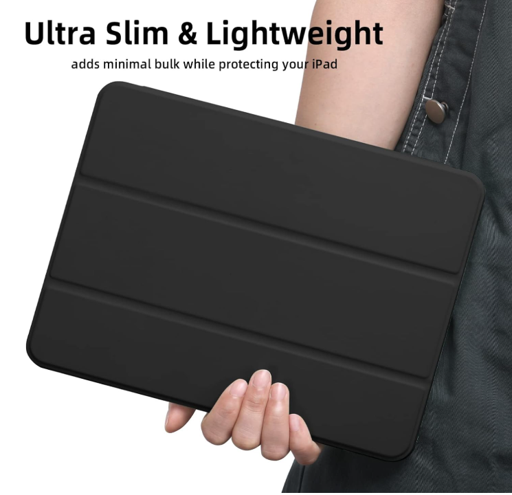 Infinix XPad 11 Inch Smart Magnetic Tri Fold Tablet Cover Case – Slim Shockproof Stand Leather Folio with Auto Sleep Wake, Black