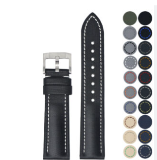 Premium 22mm Leather Watch Strap for Smartwatch, Universal Replacement Wrist Band, Quick Release Adjustable Watch Band, Business Casual Leather Strap, Black