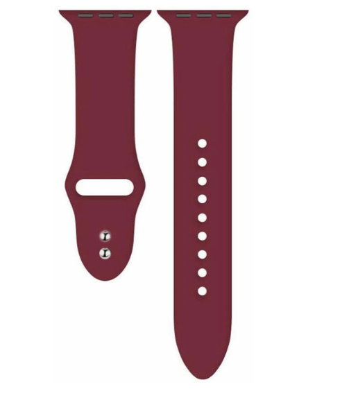 Premium 44mm Silicone Watch Strap for Smartwatch, Soft Flexible Replacement Wrist Band, Adjustable Sport Watch Band, Waterproof Silicone Strap, Wine Red