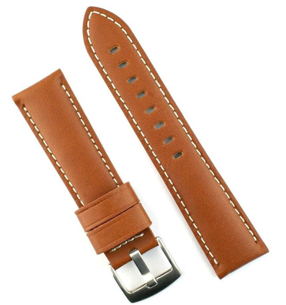 Premium 49mm Leather Watch Strap for Smartwatch, Universal Replacement Wrist Band, Adjustable Buckle Watch Band, Business Casual Leather Strap, Brown