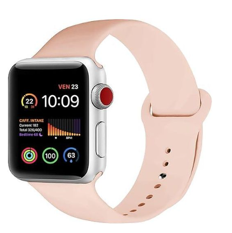 Premium 44mm Silicone Watch Strap for Smartwatch, Soft Flexible Replacement Wrist Band, Adjustable Sport Watch Band, Waterproof Silicone Strap, Wine Red