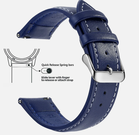 Premium 42mm Leather Watch Strap for Smartwatch, Universal Replacement Wrist Band, Adjustable Buckle Watch Band, Business Casual Leather Strap, Wine Red
