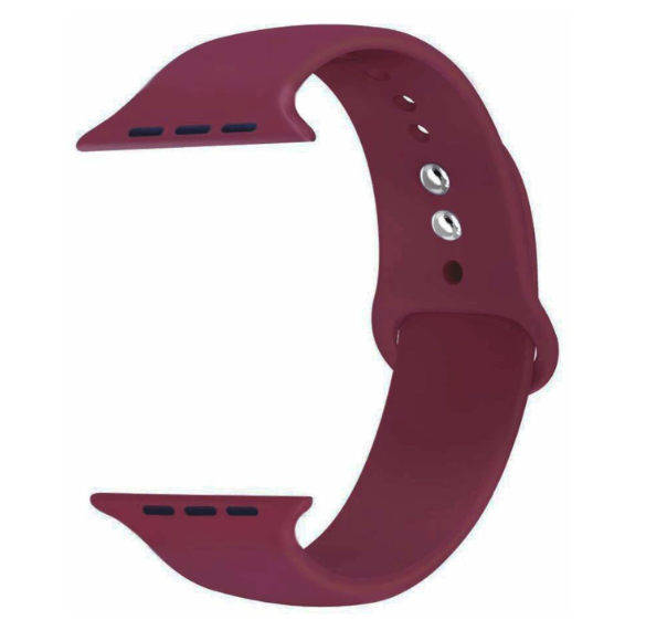 Premium 44mm Silicone Watch Strap for Smartwatch, Soft Flexible Replacement Wrist Band, Adjustable Sport Watch Band, Waterproof Silicone Strap, Wine Red