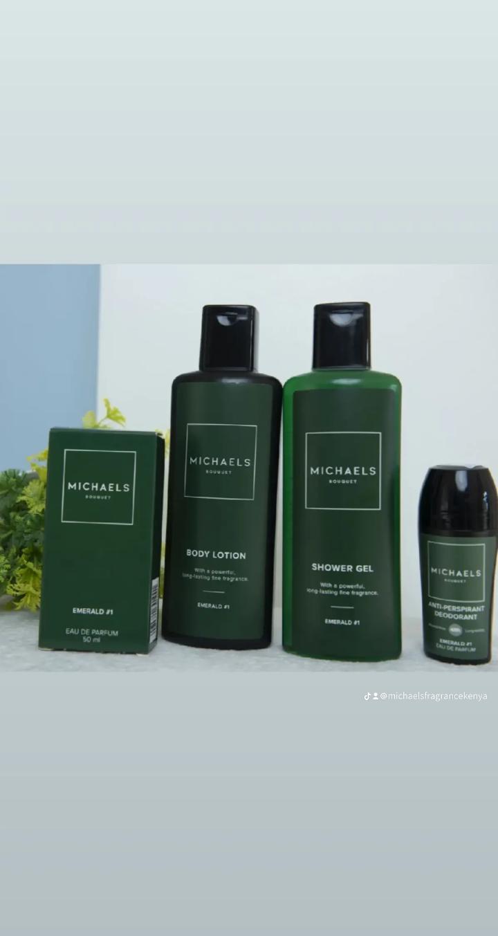 Michael's bouquet Emerald 1 Combo Perfume, Deodorant,  Showergel , Bodylotion