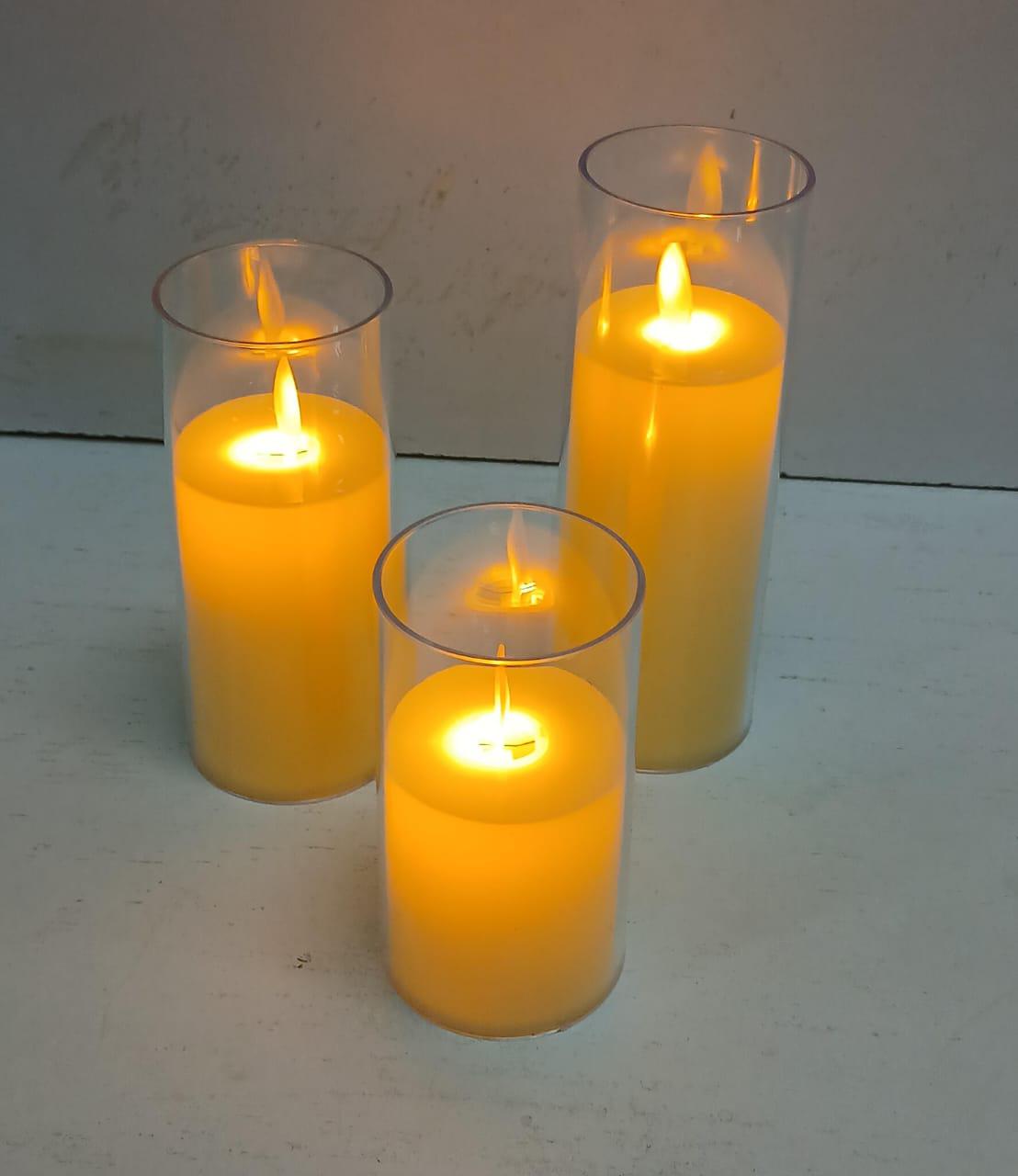 3 IN 1 FLAMELESS LED CANDLE - LED Flameless Candle Flickering Flame Simulated Plastic Safety Candle Light For Wedding Party Home Festival Birthday Decoration.