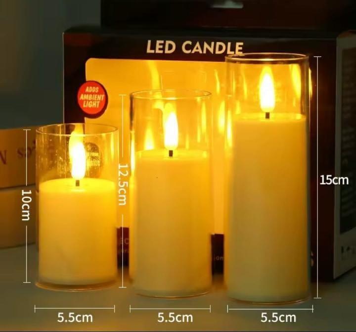 3 IN 1 FLAMELESS LED CANDLE - LED Flameless Candle Flickering Flame Simulated Plastic Safety Candle Light For Wedding Party Home Festival Birthday Decoration.