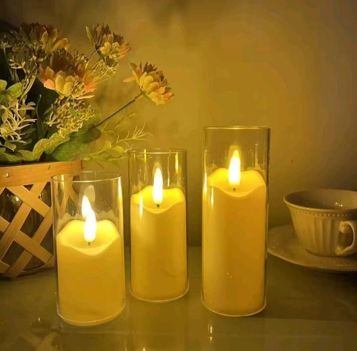 3 IN 1 FLAMELESS LED CANDLE - LED Flameless Candle Flickering Flame Simulated Plastic Safety Candle Light For Wedding Party Home Festival Birthday Decoration.