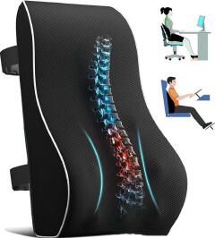 Memory Foam Backrest – Ergonomic Lumbar Support Pillow, Provides added lumbar support for everyday sitting, Helps reduce discomfort caused by prolonged sitting.