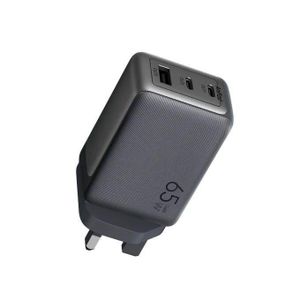 Oraimo HyperGaN 65 65W GaN Wall Charger Kit with 100W CC Cable- Black. upports multiple fast charging protocols, including PD, PE, and QC, providing a rapid charging experience for a wide range of dig