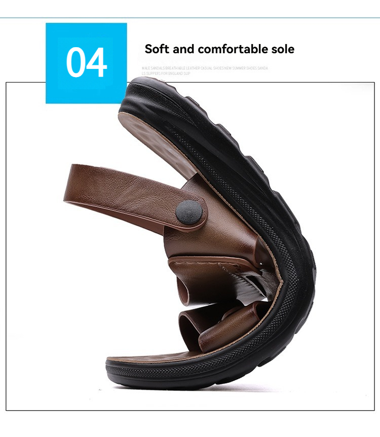 Men's Summer Outdoor Non-Slip Soft-Soled Sandals, Beach Shoes, Dual-Purpose Soft-Soled Sandals