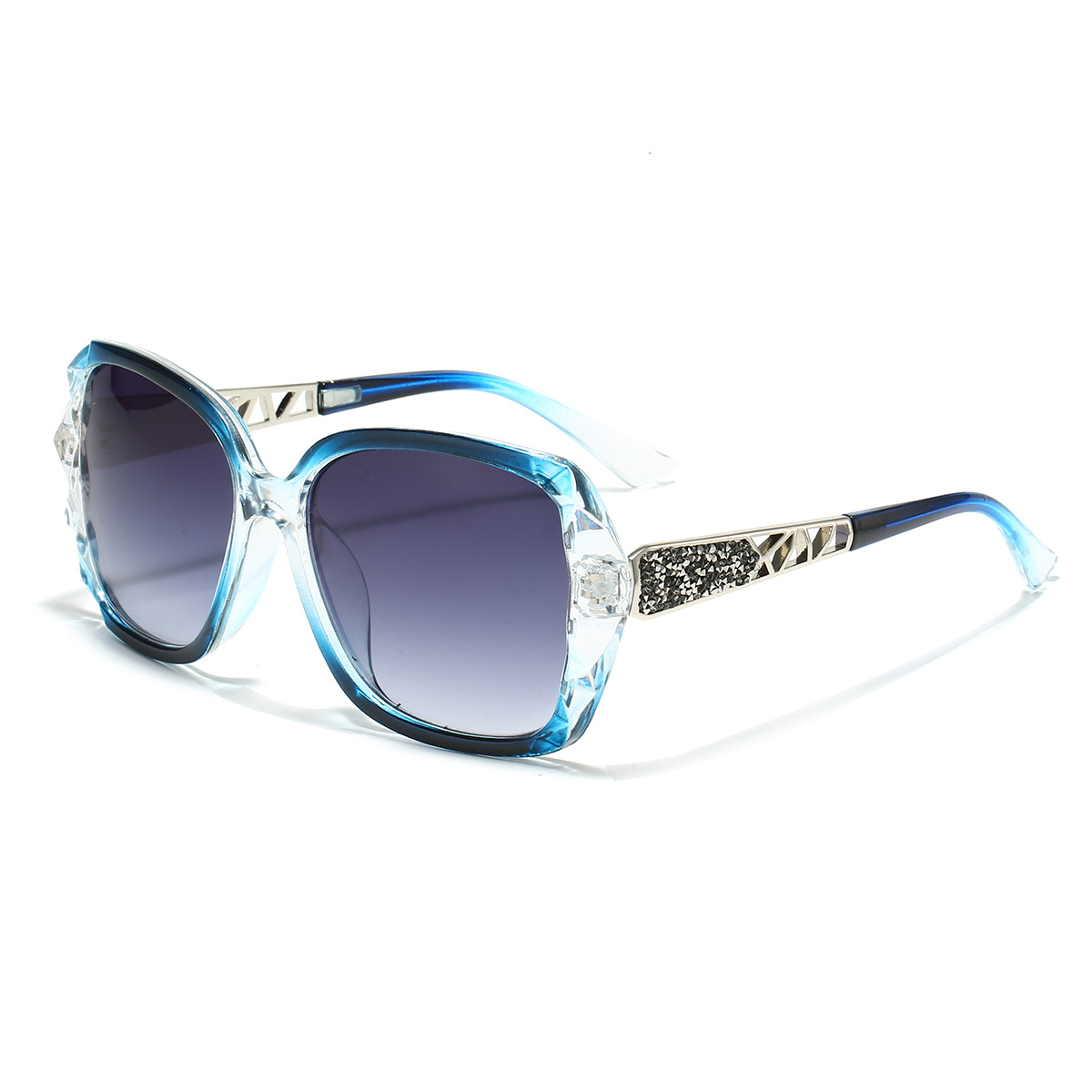 Women's Luxury UV-Protective Polarised Sunglasses: Trendy Diamond-Studded Oversized Frames for Outdoor Activities, Travel and Driving