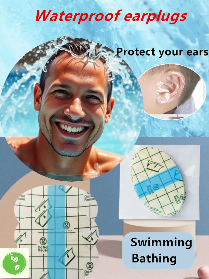 Waterproof Ear Plugs for Babies: Bathing and Swimming; Water-Resistant Ear Plugs for Adults; PU Film