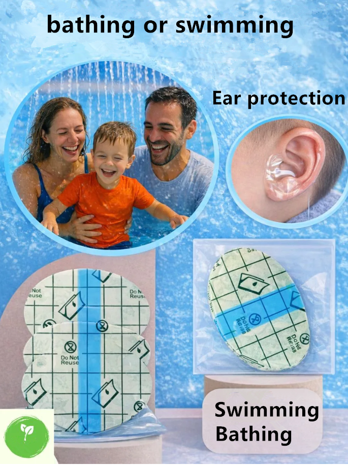Waterproof Ear Plugs for Babies: Bathing and Swimming; Water-Resistant Ear Plugs for Adults; PU Film