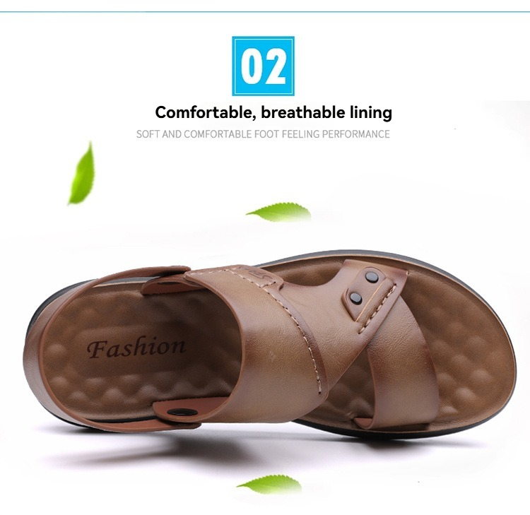 Men's Summer Outdoor Non-Slip Soft-Soled Sandals, Beach Shoes, Dual-Purpose Soft-Soled Sandals