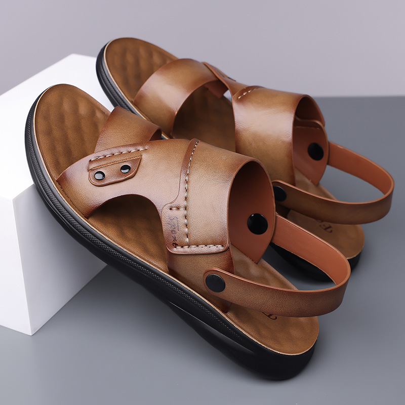 Men's Summer Outdoor Non-Slip Soft-Soled Sandals, Beach Shoes, Dual-Purpose Soft-Soled Sandals