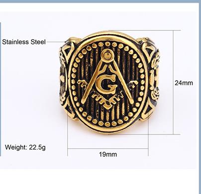 European and American-style stainless steel jewellery, men’s rings, religious jewellery: AG Freemasonry titanium steel ring