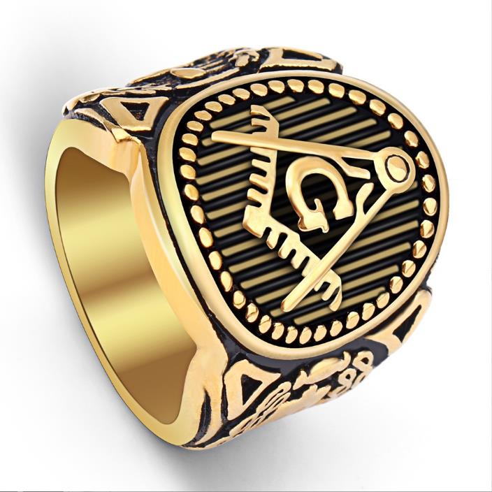 European and American-style stainless steel jewellery, men’s rings, religious jewellery: AG Freemasonry titanium steel ring