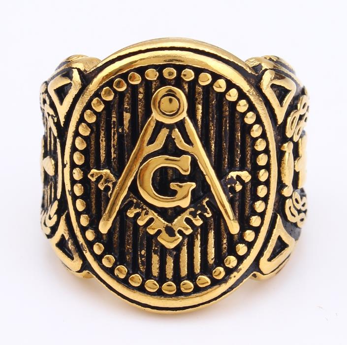 European and American-style stainless steel jewellery, men’s rings, religious jewellery: AG Freemasonry titanium steel ring