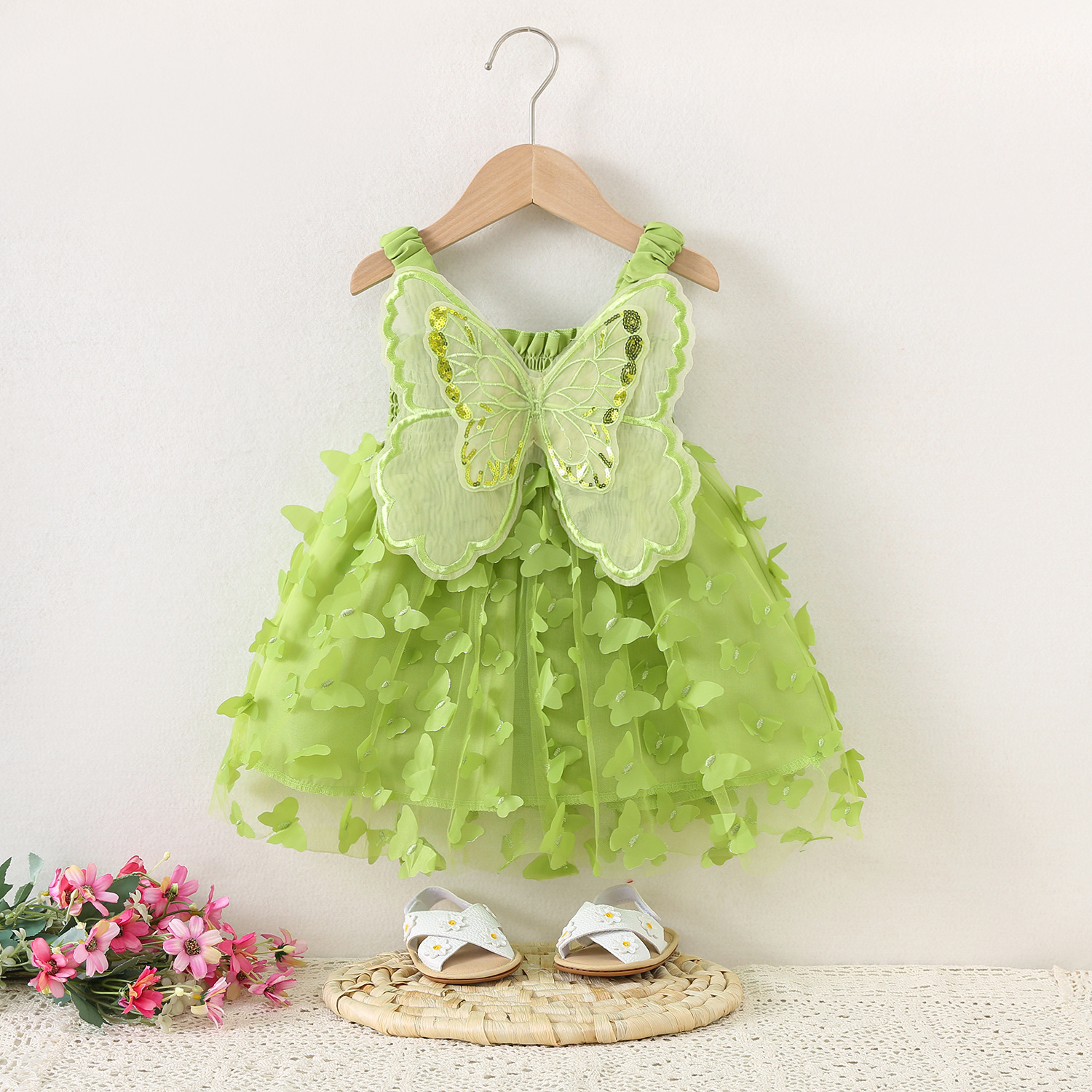 Summer girl's bow mesh princess dress