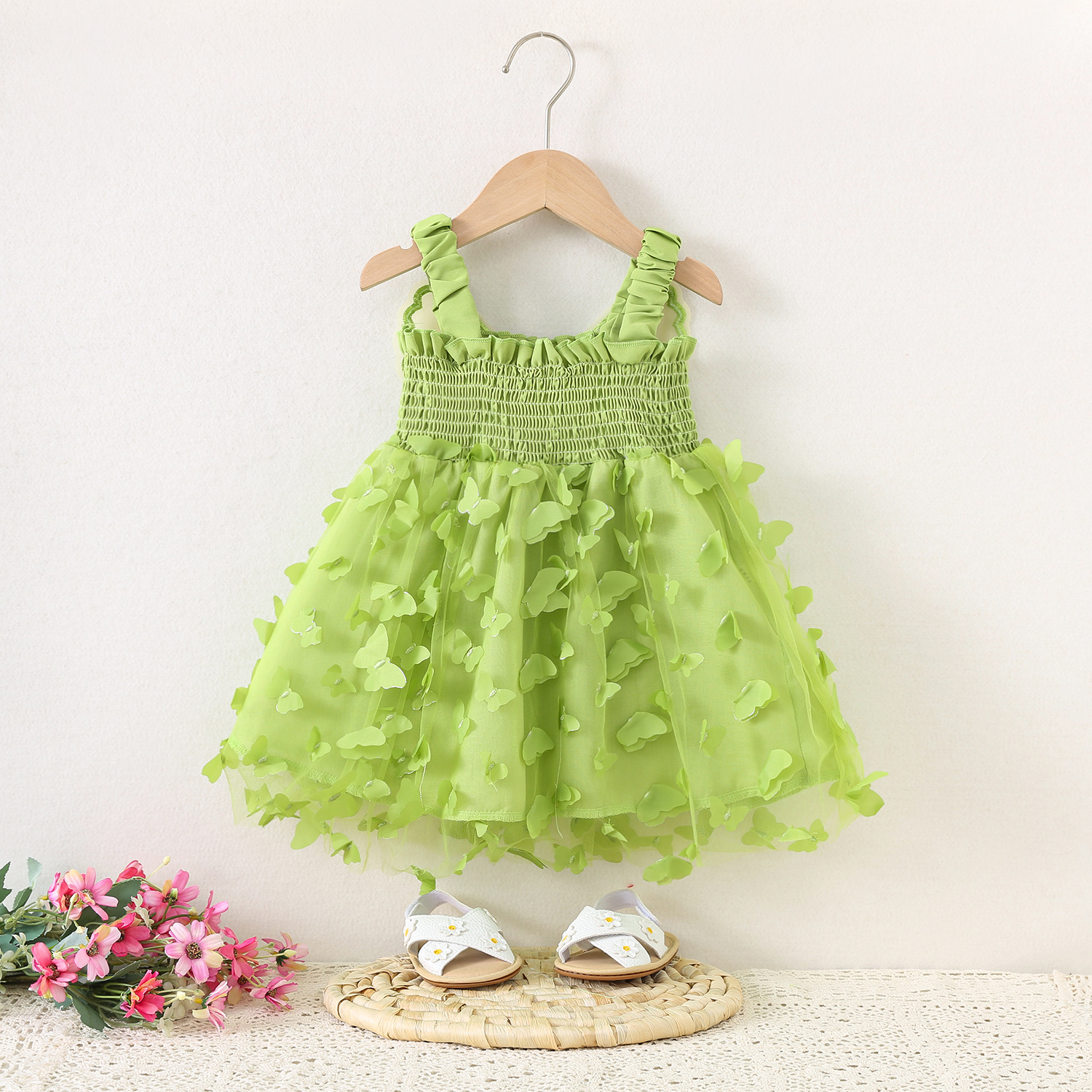 Summer girl's bow mesh princess dress