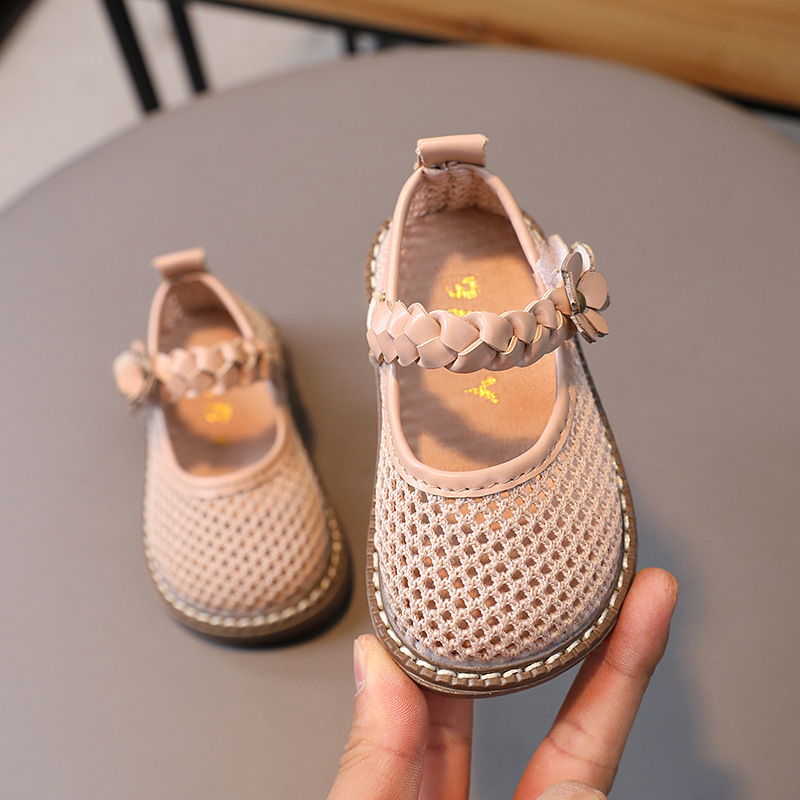 Summer Girls' Openwork Breathable Sandals, Knit Mesh Sandals, Toddler Princess Sandals, Baby First Walking Shoes