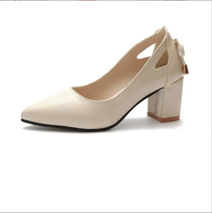 Women's Pointed-Toe Low-Cut Pumps with Chunky Heels