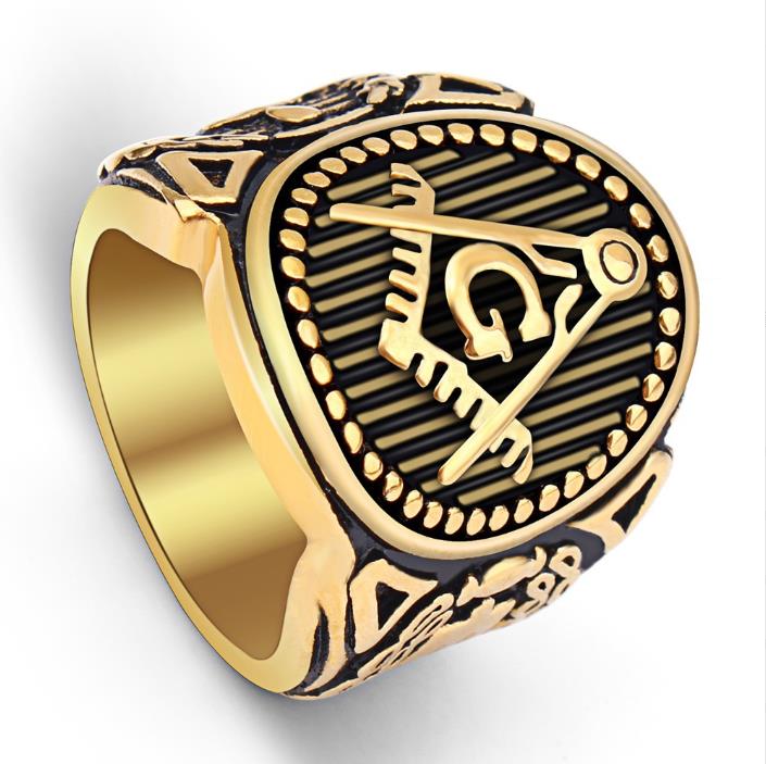 European and American-style stainless steel jewellery, men’s rings, religious jewellery: AG Freemasonry titanium steel ring