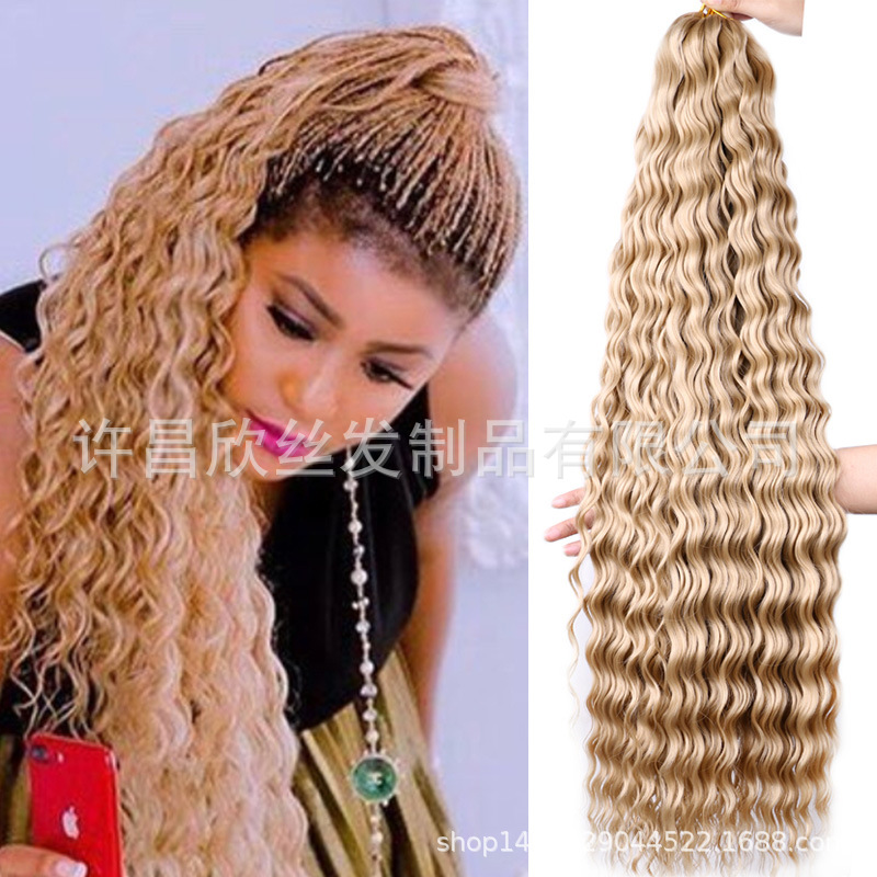 European and American-style synthetic ponytail wigs, crochet-in-the-cap ponytail extensions, long curly ponytail extensions, ponytail braids