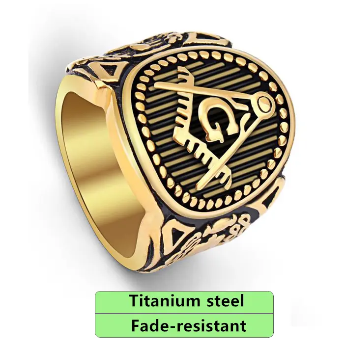 European and American-style stainless steel jewellery, men’s rings, religious jewellery: AG Freemasonry titanium steel ring