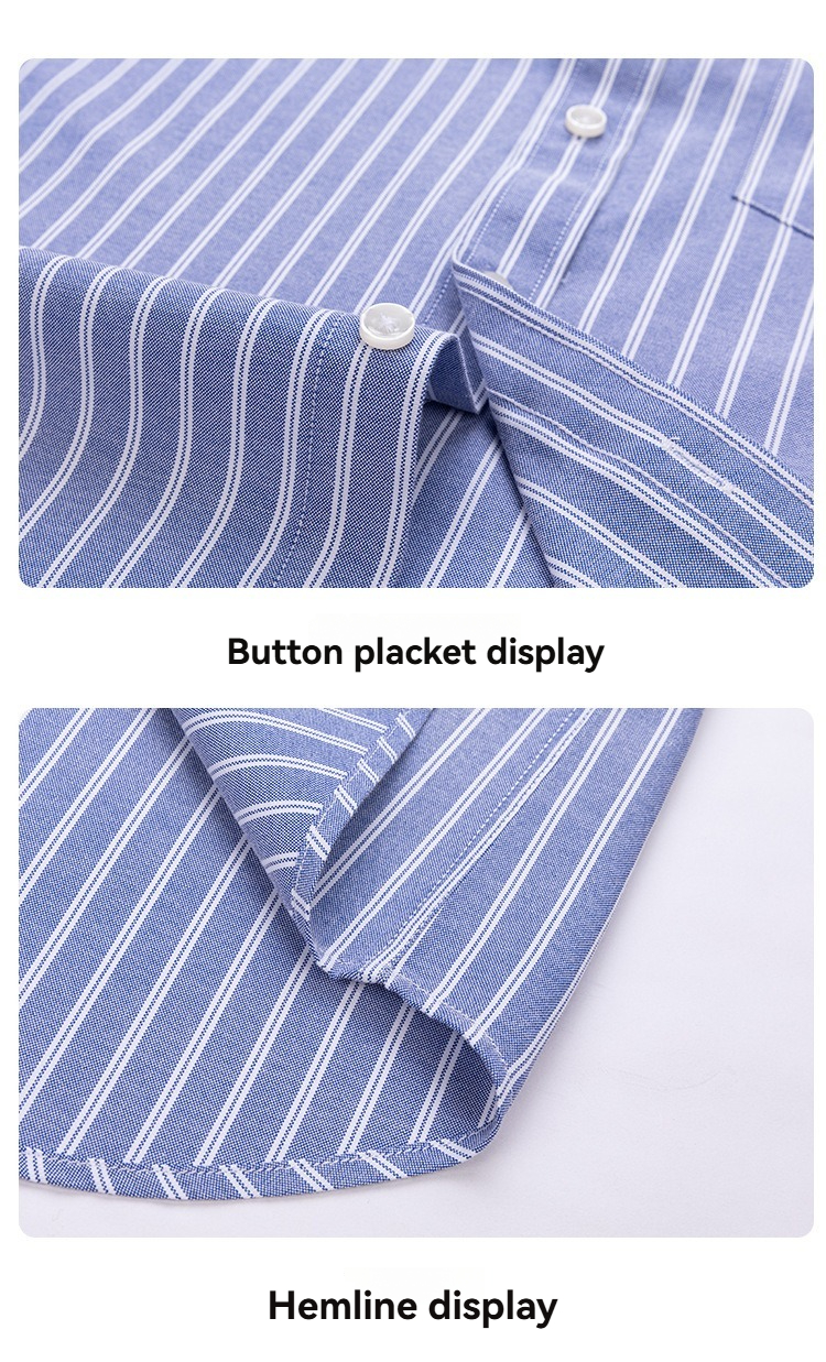 Men’s Non-Iron, Breathable Striped Long-Sleeved Shirt – Business and Professional Wear, Casual Men’s Clothing