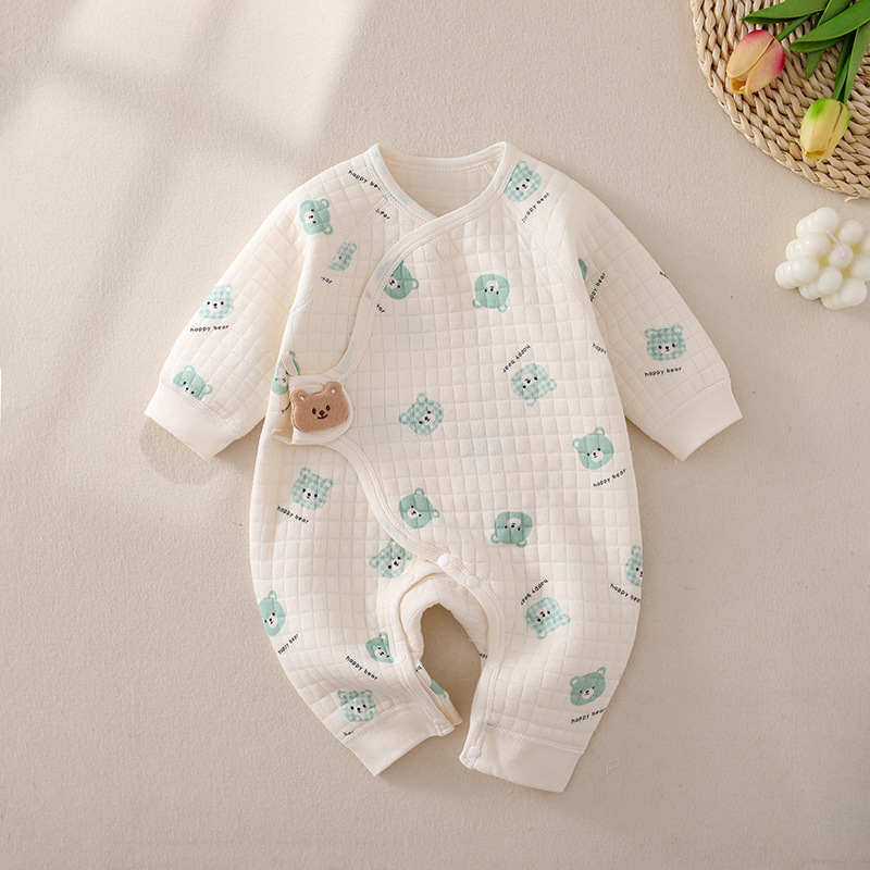 Baby clothes, autumn and winter jumpsuits, newborn baby thin cotton boneless warm jumpsuit